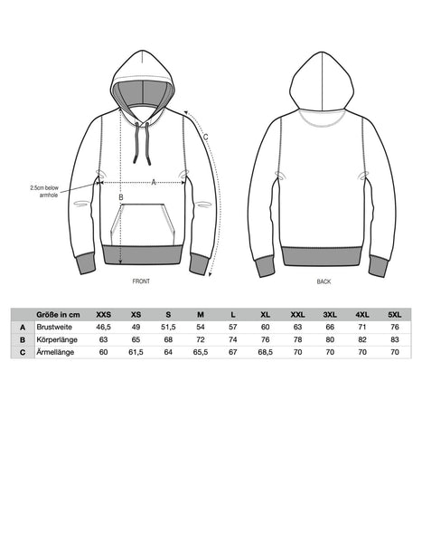 Wenn es im Himmel keine glühenden Kohlen gibt will ich da nicht hin (Design Rücken) - Unisex Organic Hoodie